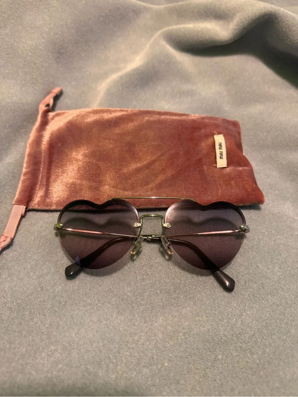 MIU MIU Heart-Shaped Periwinkle Sunglasses